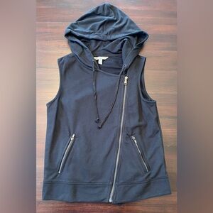 Banana Republic Factory Black Sleeveless Vest with hood